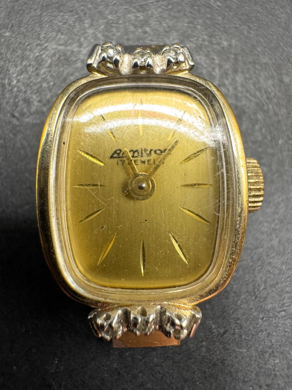 Armitron 17 Jewels Women’s Dress Watch Gold Tone Diamond Accent No Band